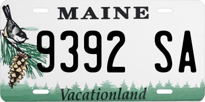 ME license plate 9392SA