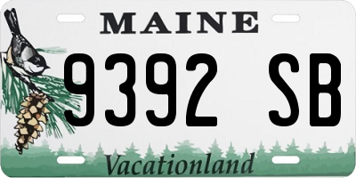 ME license plate 9392SB