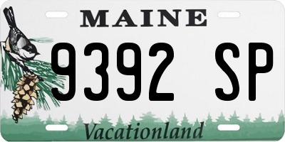 ME license plate 9392SP