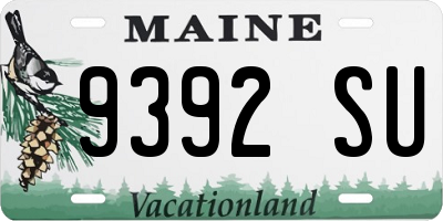 ME license plate 9392SU