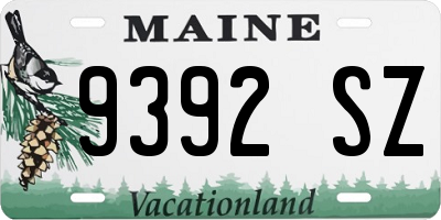 ME license plate 9392SZ