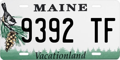 ME license plate 9392TF