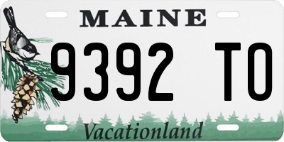 ME license plate 9392TO