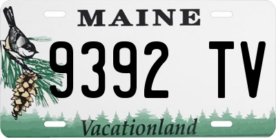 ME license plate 9392TV