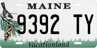 ME license plate 9392TY