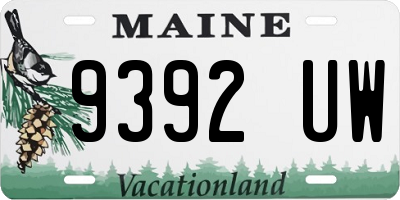 ME license plate 9392UW