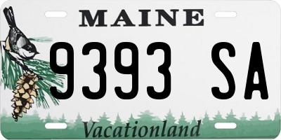 ME license plate 9393SA