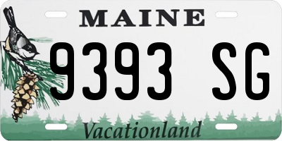 ME license plate 9393SG