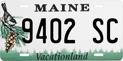 ME license plate 9402SC