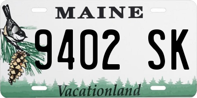 ME license plate 9402SK