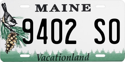 ME license plate 9402SO