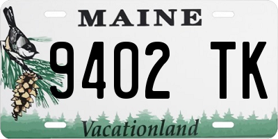 ME license plate 9402TK