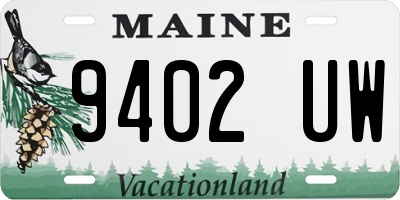 ME license plate 9402UW