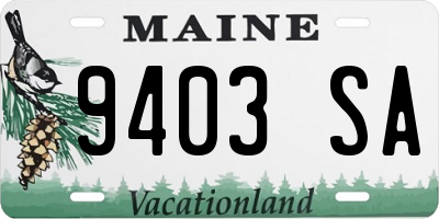 ME license plate 9403SA