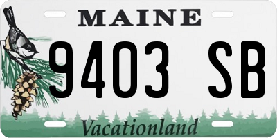 ME license plate 9403SB