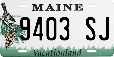 ME license plate 9403SJ