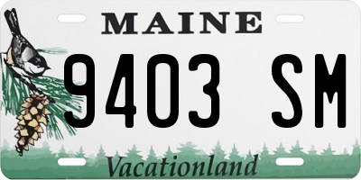 ME license plate 9403SM