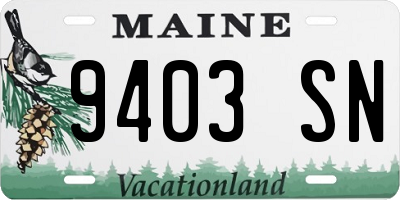ME license plate 9403SN