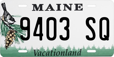 ME license plate 9403SQ