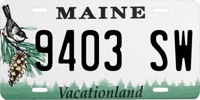 ME license plate 9403SW