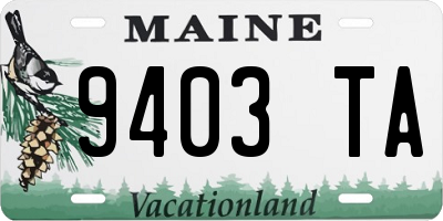 ME license plate 9403TA