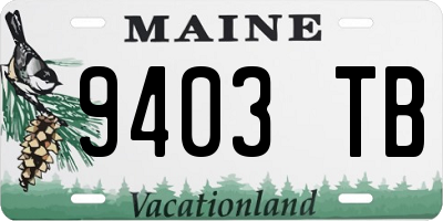 ME license plate 9403TB