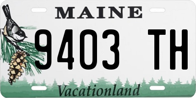 ME license plate 9403TH