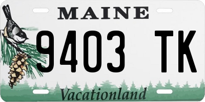 ME license plate 9403TK