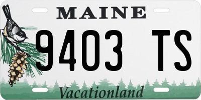 ME license plate 9403TS
