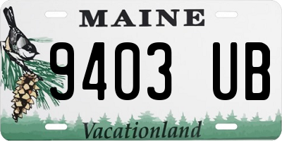 ME license plate 9403UB