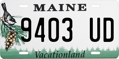 ME license plate 9403UD