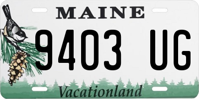 ME license plate 9403UG