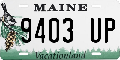 ME license plate 9403UP