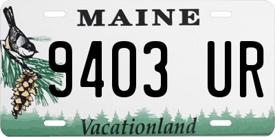 ME license plate 9403UR
