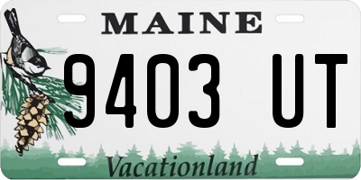 ME license plate 9403UT