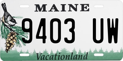 ME license plate 9403UW