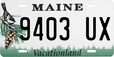 ME license plate 9403UX