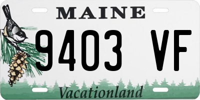 ME license plate 9403VF