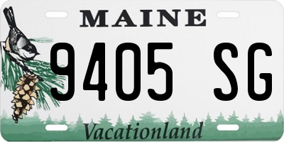 ME license plate 9405SG