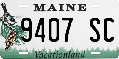 ME license plate 9407SC