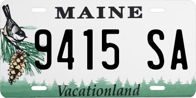 ME license plate 9415SA