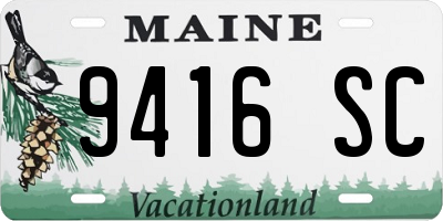 ME license plate 9416SC