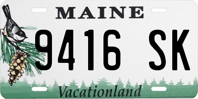 ME license plate 9416SK