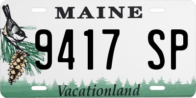 ME license plate 9417SP