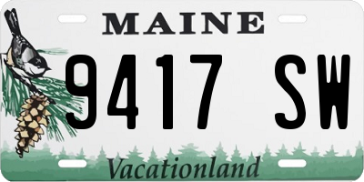 ME license plate 9417SW