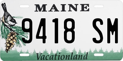 ME license plate 9418SM