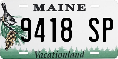 ME license plate 9418SP