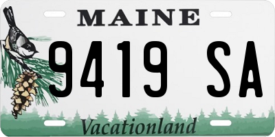 ME license plate 9419SA