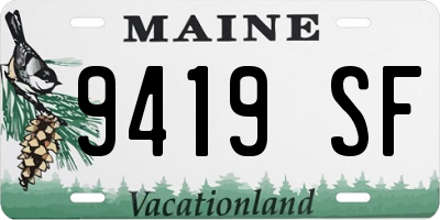 ME license plate 9419SF