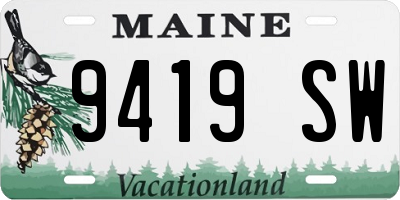 ME license plate 9419SW